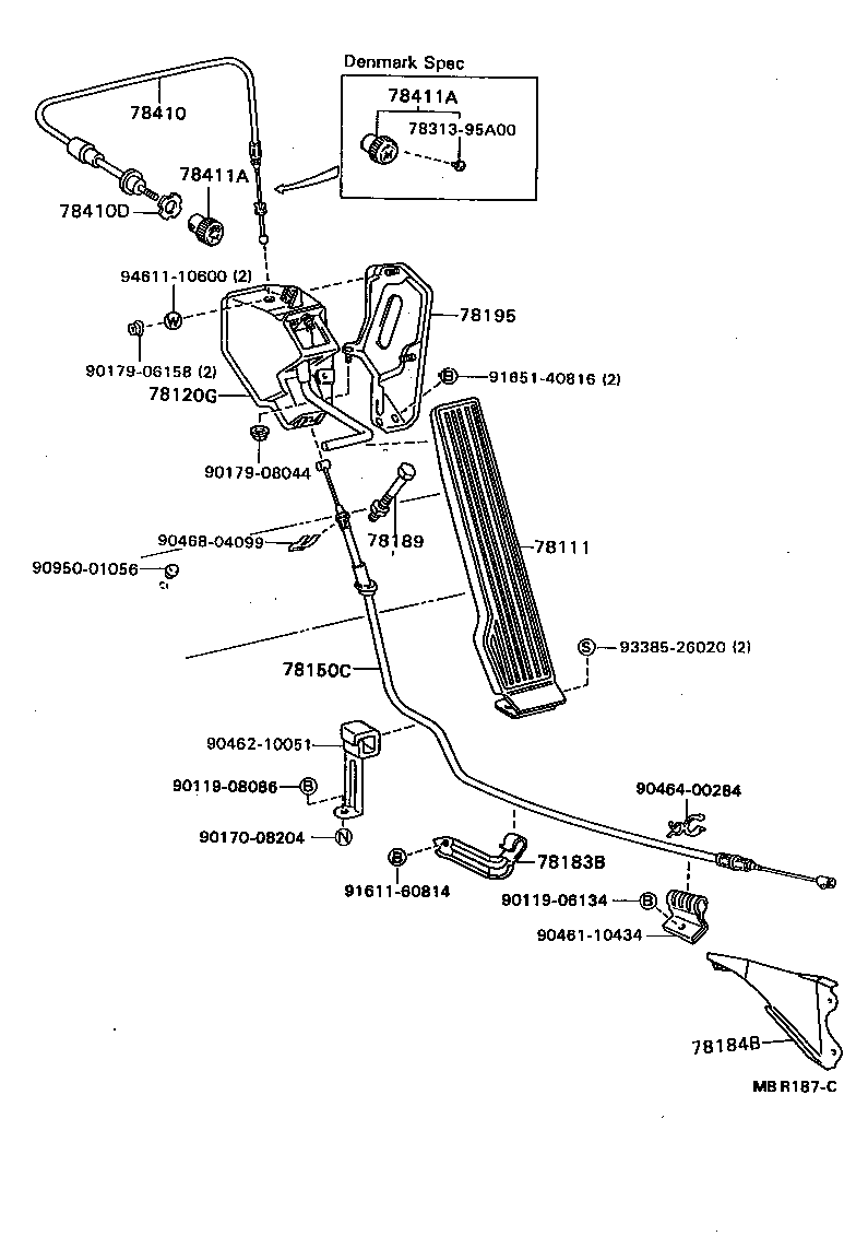 78150-37080 WIRE ASSY, ACCELERATOR FLEXIBLE product image