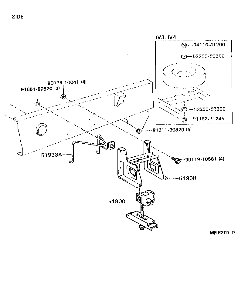 51920-36010 BRACKET SUB-ASSY, SPARE WHEEL CARRIER product image