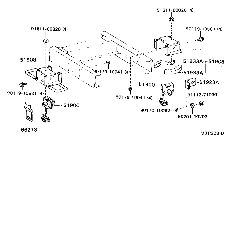 51920-36010 BRACKET SUB-ASSY, SPARE WHEEL CARRIER product image