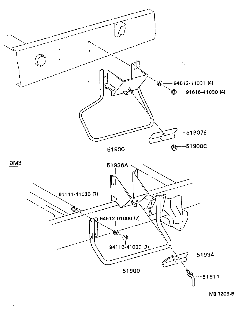 51920-36010 BRACKET SUB-ASSY, SPARE WHEEL CARRIER product image