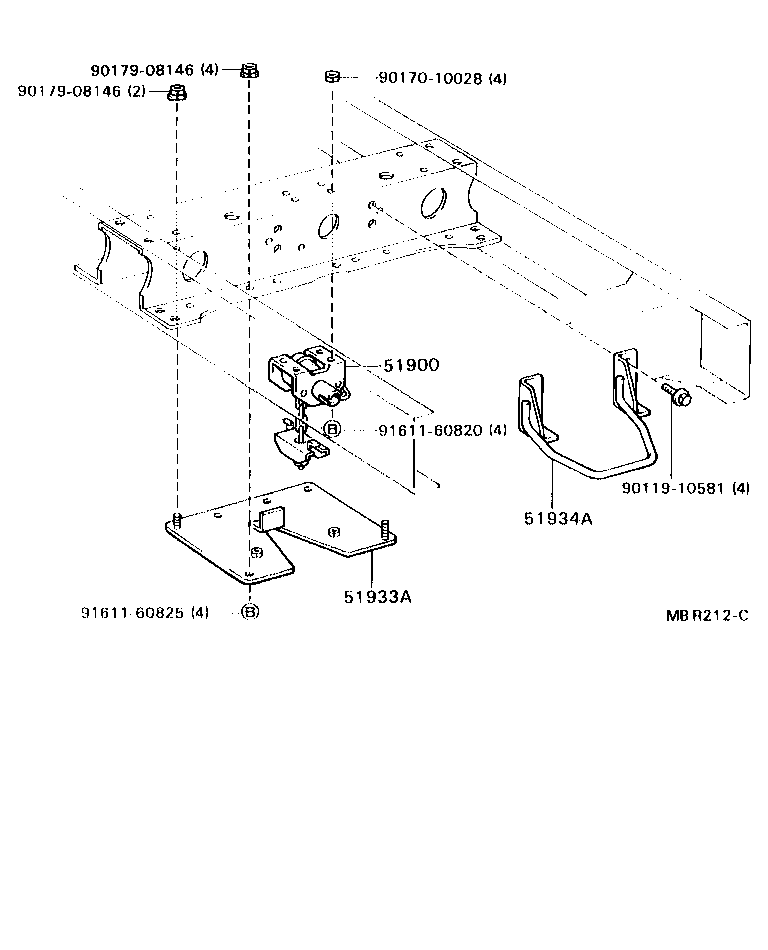 51920-36010 BRACKET SUB-ASSY, SPARE WHEEL CARRIER product image