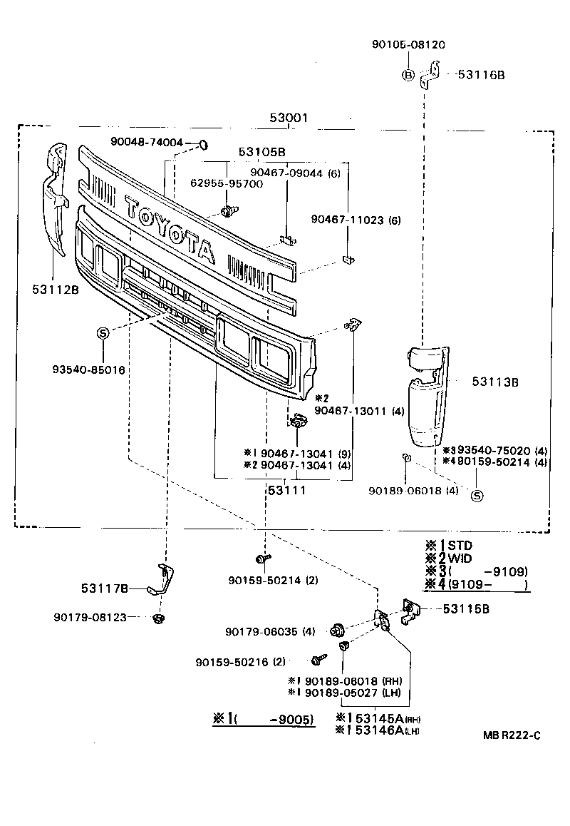 53001-37020 RADIATOR GRILLE SET product image