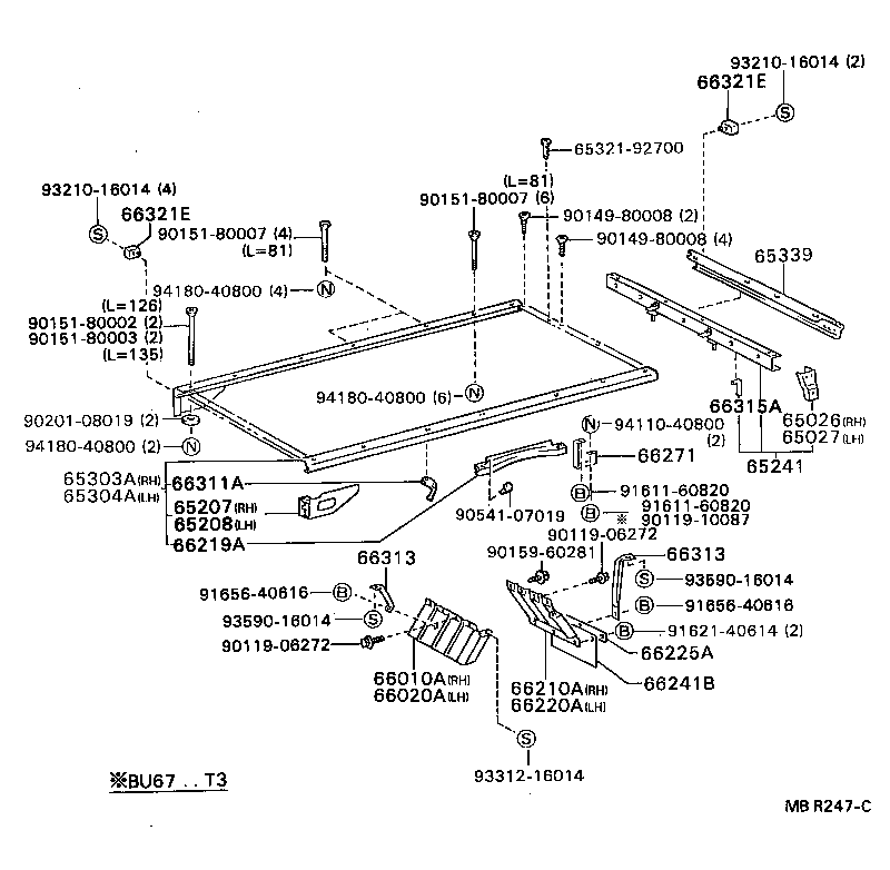65026-37010 BRACKET SUB-ASSY, GATE RUBBER BUMPER, RH product image
