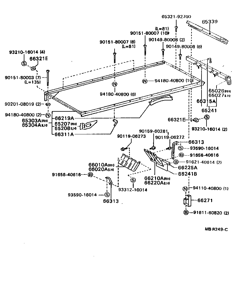 65026-37010 BRACKET SUB-ASSY, GATE RUBBER BUMPER, RH product image