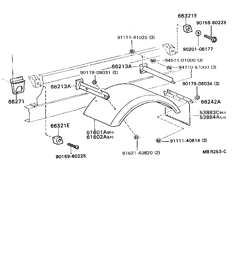 65026-37010 BRACKET SUB-ASSY, GATE RUBBER BUMPER, RH product image