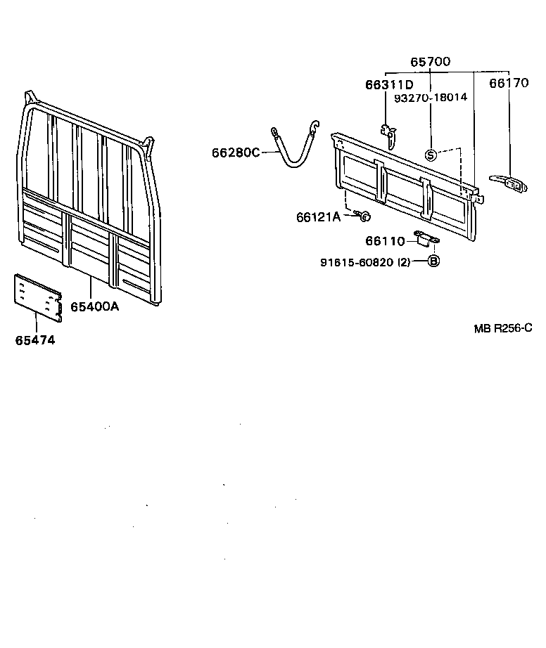 65701-93201 GATE ASSY, REAR BODY TAIL product image