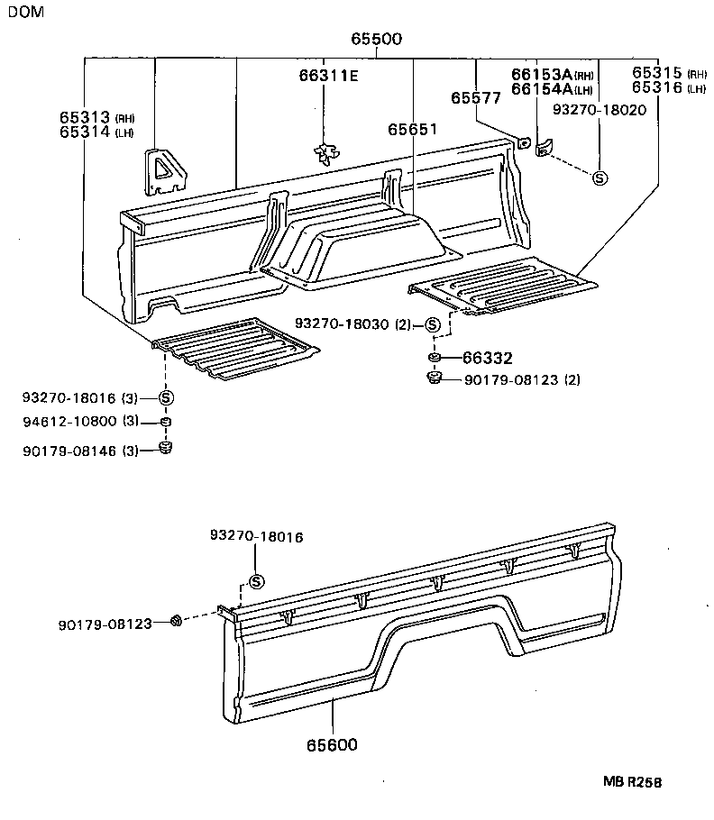 65060-37030 HINGE ASSY, SIDE GATE, NO.1 LH product image