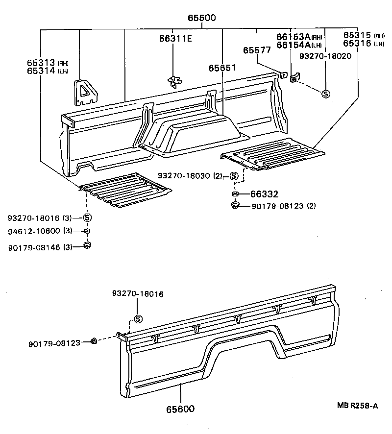 65050-37030 HINGE ASSY, SIDE GATE, NO.1 RH product image