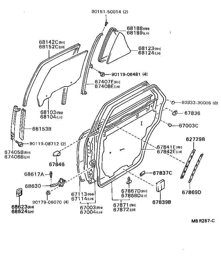 67003-22280 PANEL SUB-ASSY, REAR DOOR, RH product image
