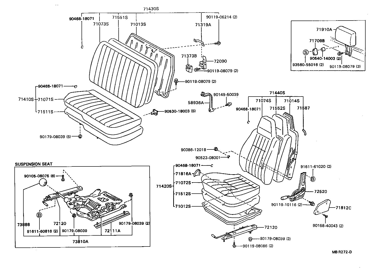 72520-95402-B0 ADJUSTER ASSY, RECLINING SEAT BACK, LH product image