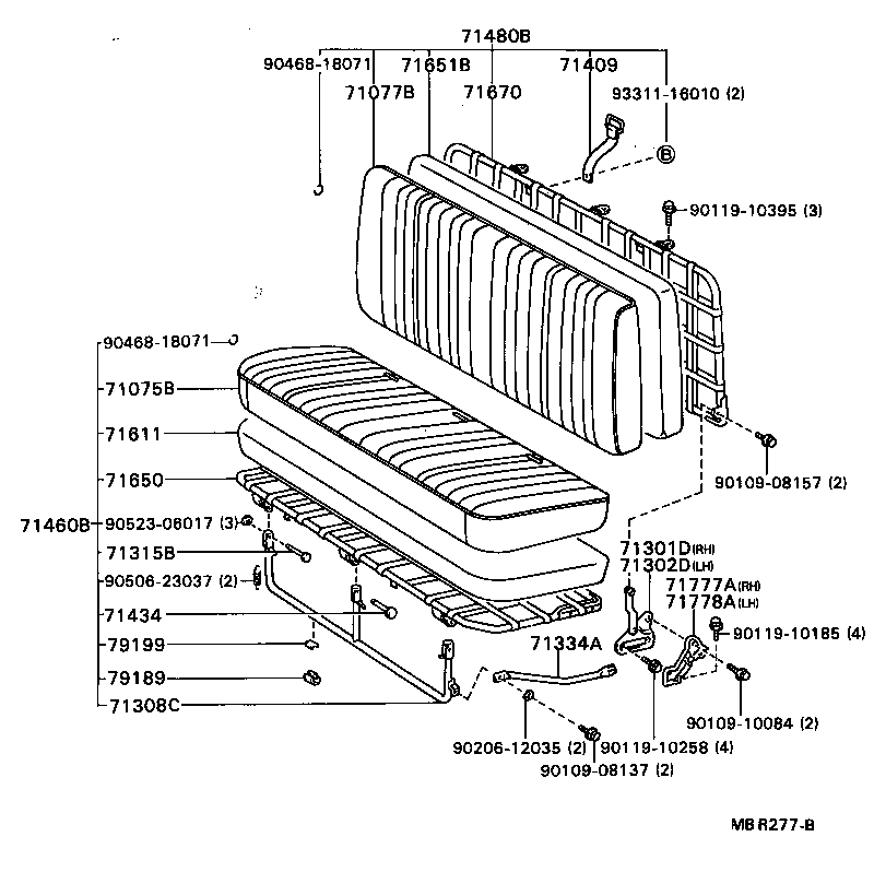 71012-95416 FRAME SUB-ASSY, FRONT SEAT CUSHION, LH product image