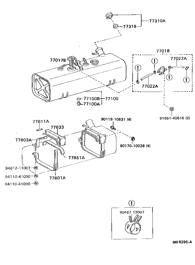 77017-36360 TUBE SUB-ASSY, FUEL TANK VENT product image
