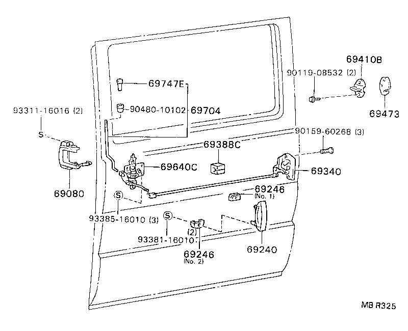 69080-92601-C0 HANDLE ASSY, SLIDE DOOR, INSIDE, LH product image