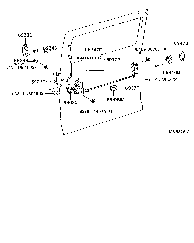 69070-92602-C0 HANDLE ASSY, SLIDE DOOR, INSIDE, RH product image