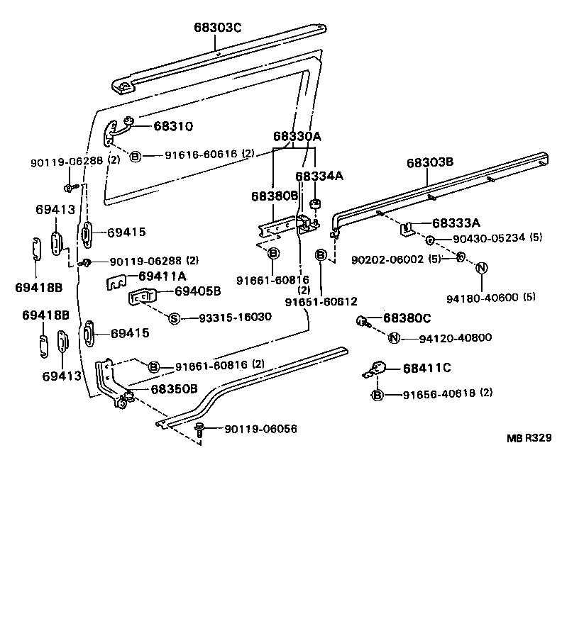 53382-20020 BUMPER, HOOD, REAR product image