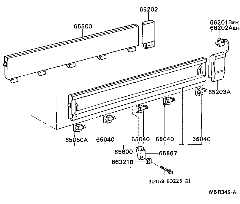 65060-37030 HINGE ASSY, SIDE GATE, NO.1 LH product image