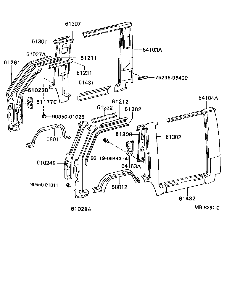 61261-37010 CHANNEL, ROOF DRIP, RH product image