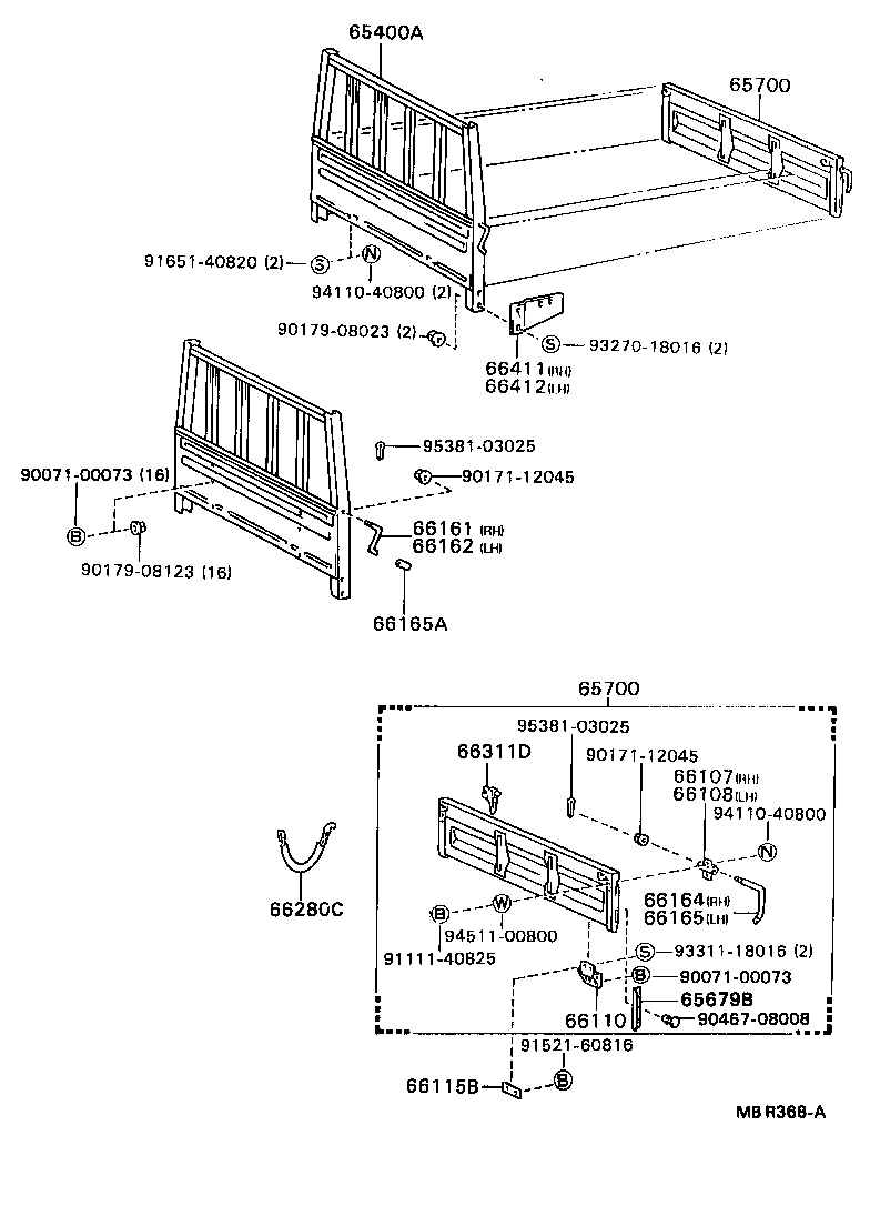 65700-92828 GATE ASSY, REAR BODY TAIL product image