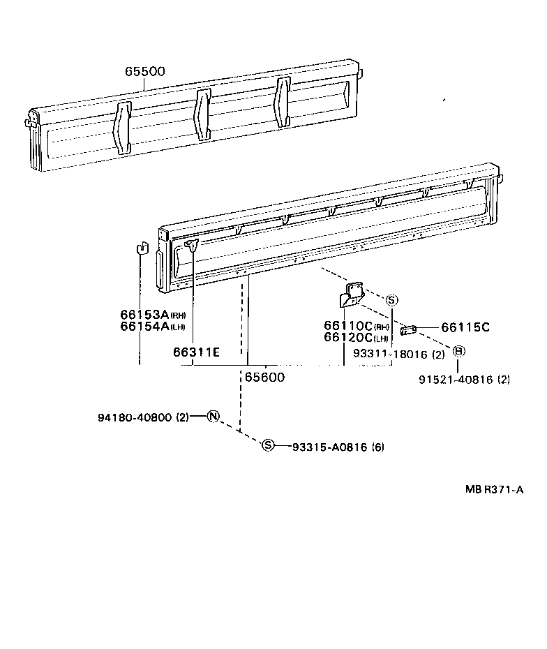 65060-37030 HINGE ASSY, SIDE GATE, NO.1 LH product image