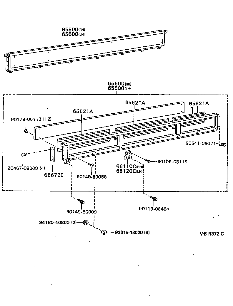 65060-37030 HINGE ASSY, SIDE GATE, NO.1 LH product image
