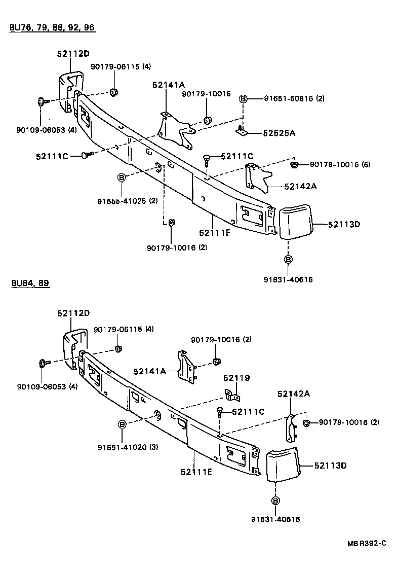52111-95435-05 BAR, FRONT BUMPER product image