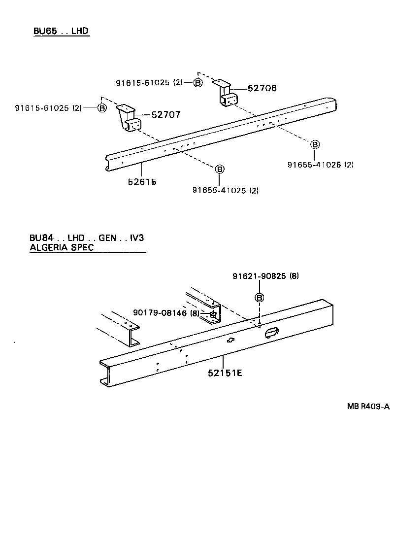 52150-92602-05 BUMPER ASSY, REAR RH product image