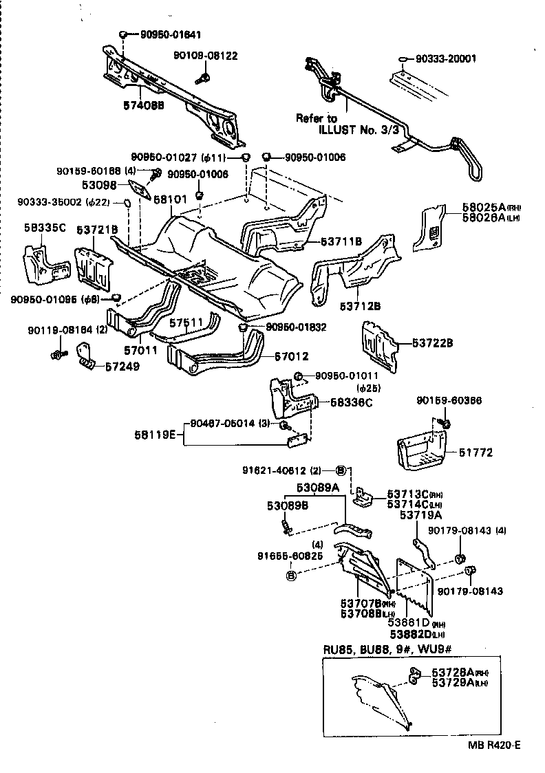 58272-95409 PANEL SUB-ASSY, FLOOR SIDE RAIL, FR LH product image