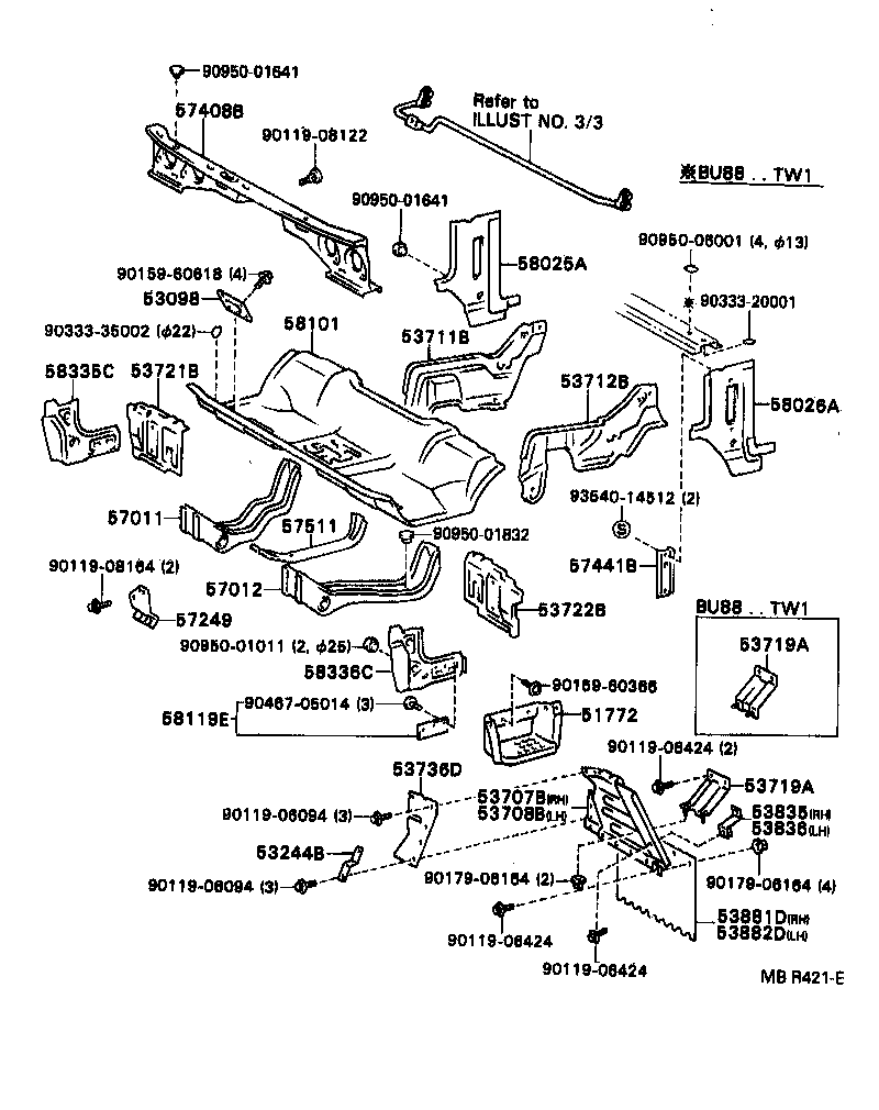 58272-95409 PANEL SUB-ASSY, FLOOR SIDE RAIL, FR LH product image