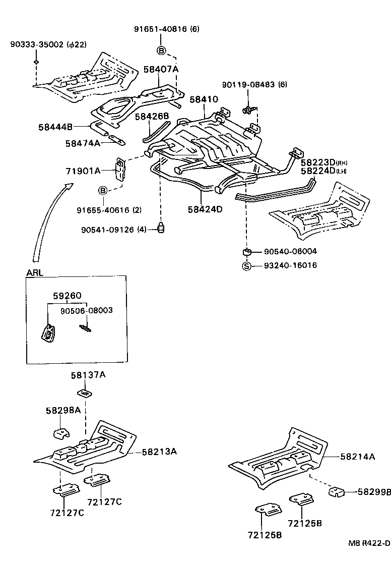 58272-95409 PANEL SUB-ASSY, FLOOR SIDE RAIL, FR LH product image