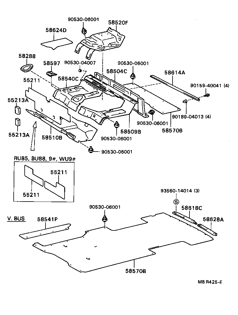 58624-95401-B0 PAD, CENTER FLOOR SILENCER product image