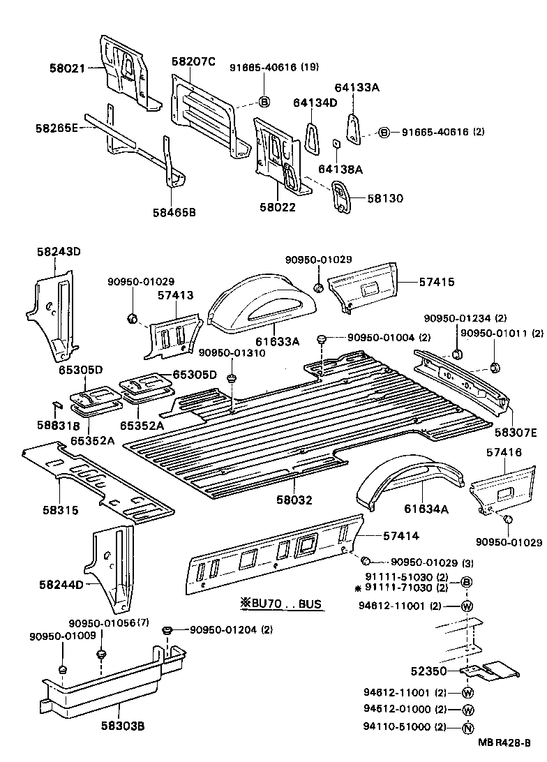 57104-92601 CROSSMEMBER SUB-ASSY, FLOOR, NO.4 product image