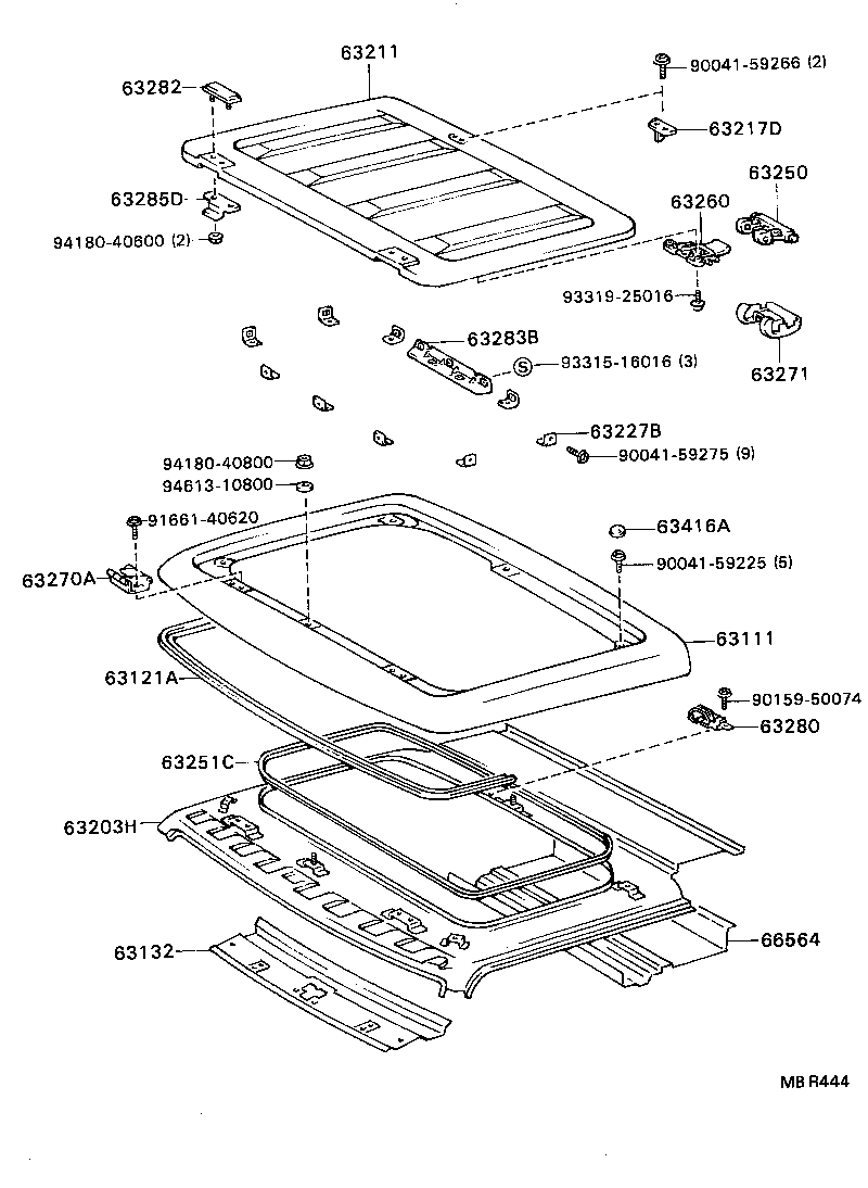 63121-87603 PACKING, FRONT ROOF PANEL product image