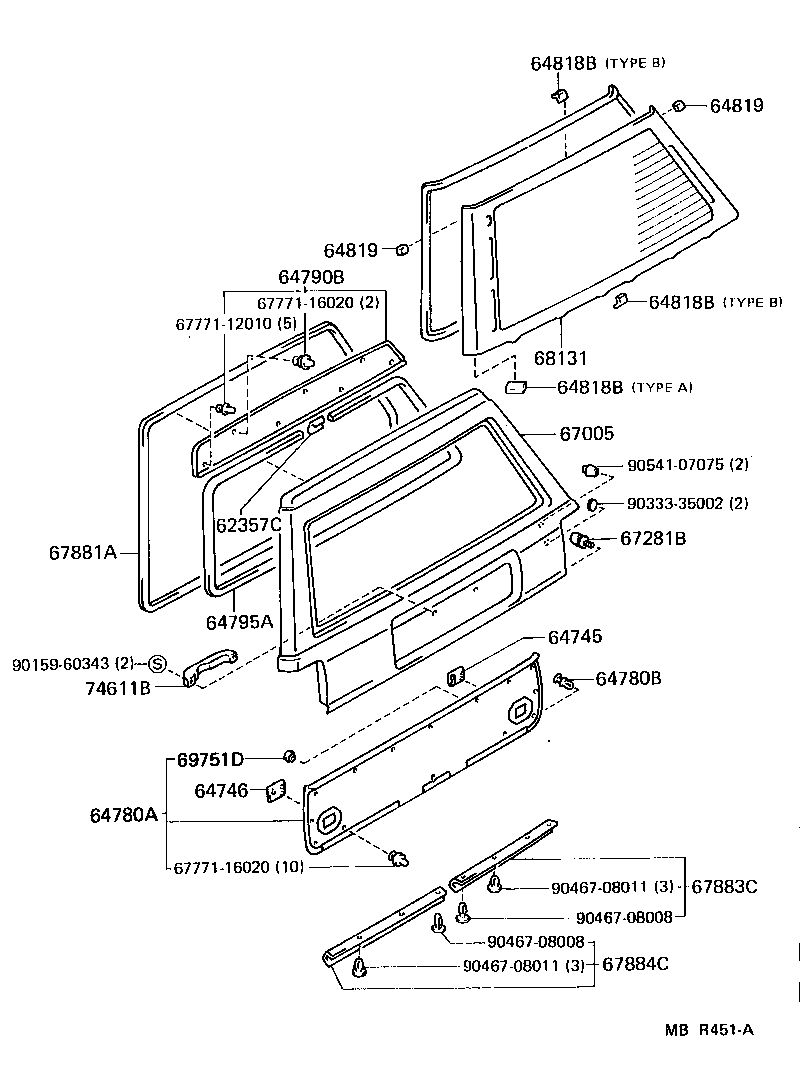 67005-91E01 PANEL SUB-ASSY, BACK DOOR product image