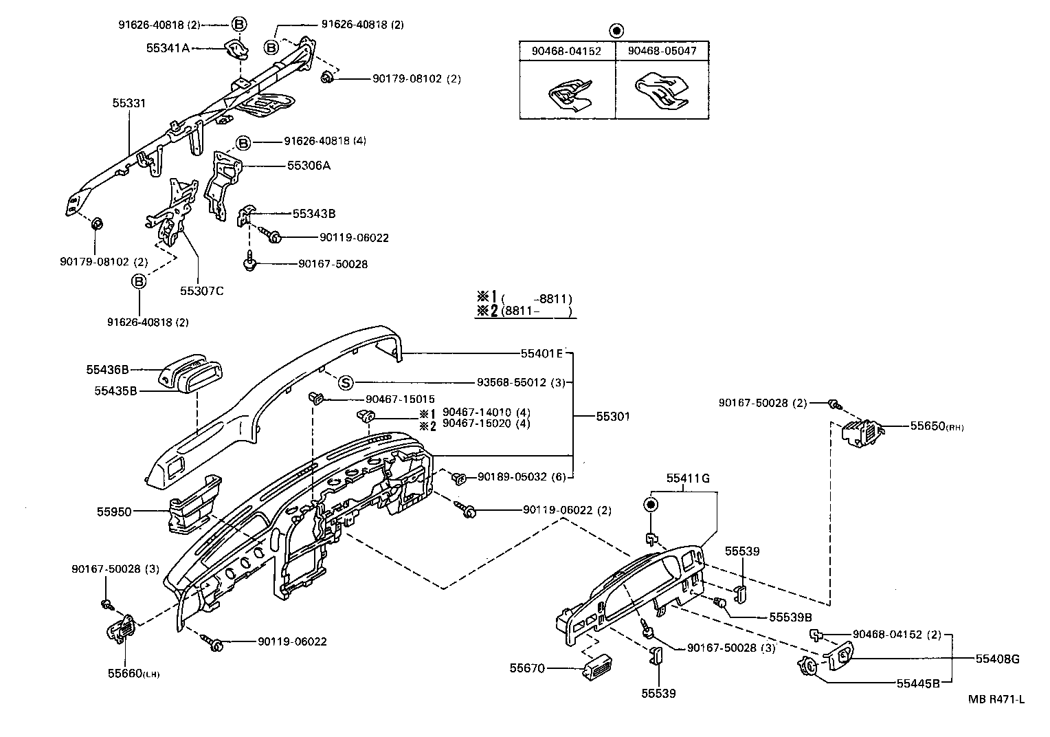 55411-89117 PANEL, INSTRUMENT CLUSTER FINISH, NO.1 product image