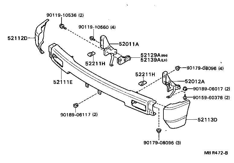 52102-89110 EXTENSION, FRONT BUMPER, RH product image