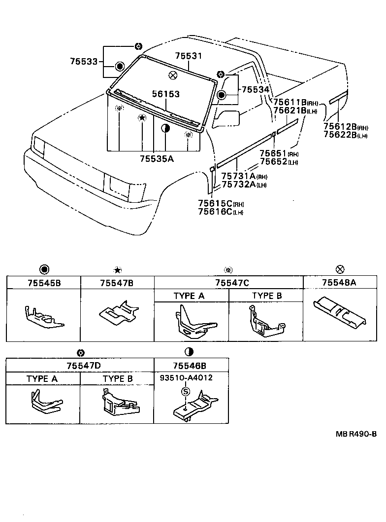 75741-35040 MOULDING, REAR DOOR, OUTSIDE RH product image