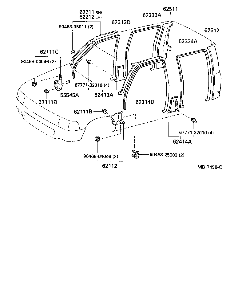 64713-89101-06 COVER, DECK SIDE TRIM, FRONT LH product image