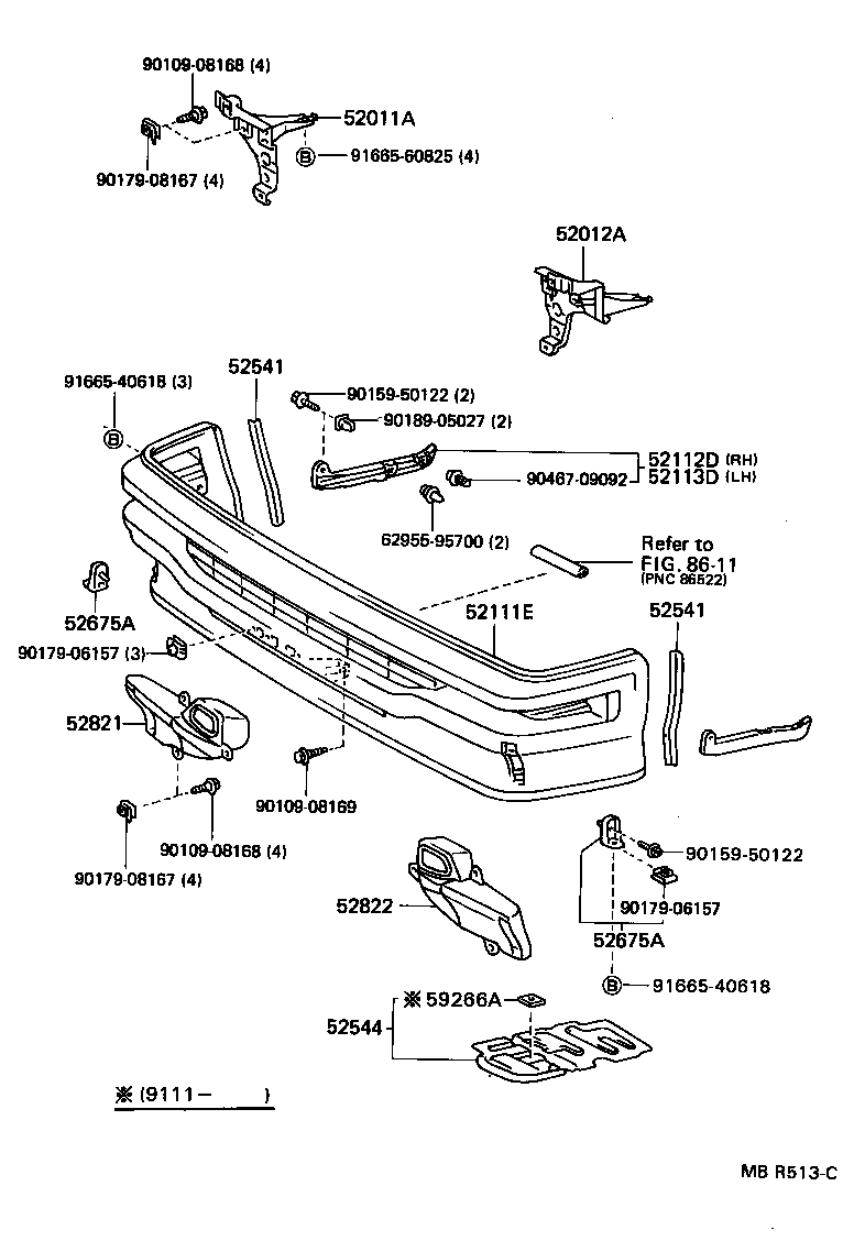 52145-27010 STAY, FRONT BUMPER, NO.2 RH product image