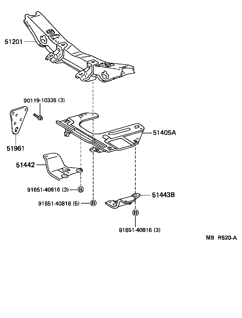 51203-95702 CROSSMEMBER SUB-ASSY, FRONT SUSPENSION product image