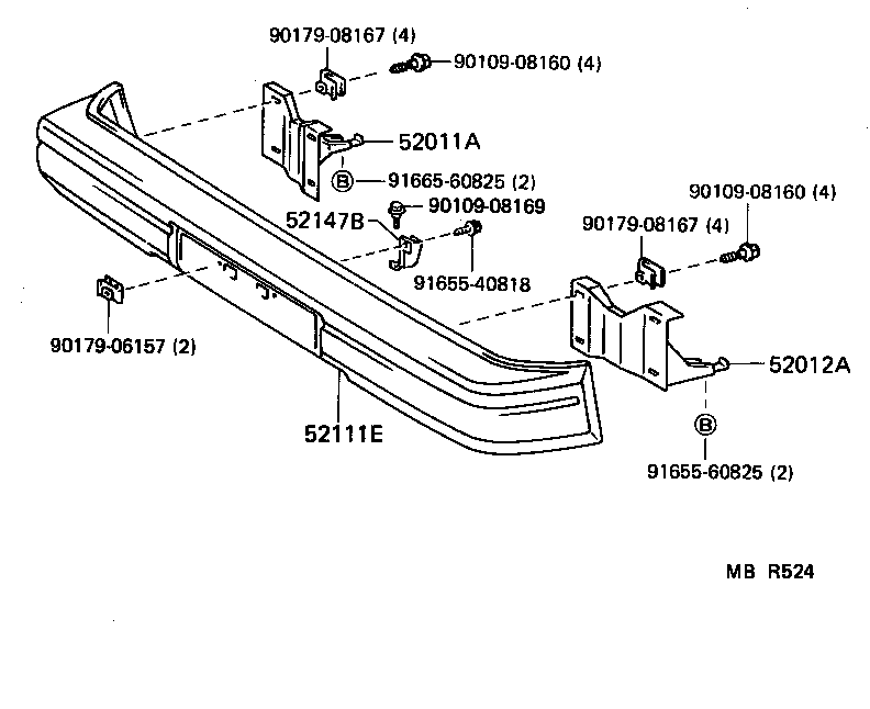 52145-27010 STAY, FRONT BUMPER, NO.2 RH product image