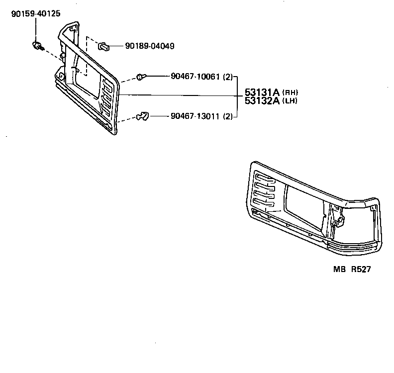 53140-95720 DOOR, HEADLAMP, LH product image