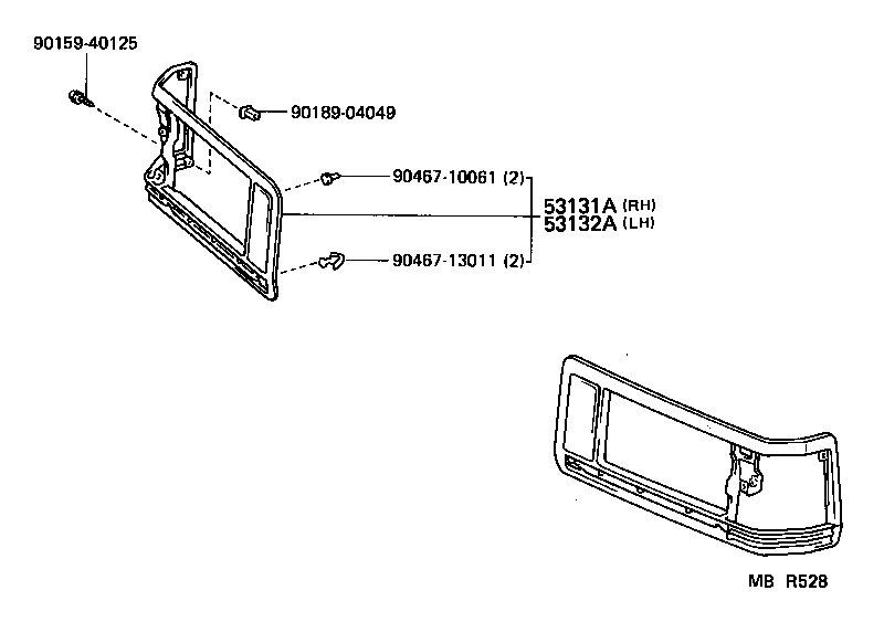 53140-95719 DOOR, HEADLAMP, LH product image