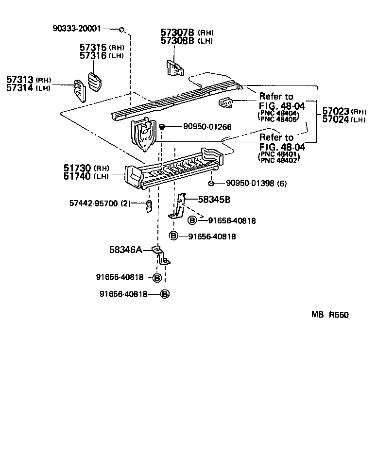 57488-95700 REINFORCEMENT, FLOOR SIDE MEMBER, NO.2 RH product image