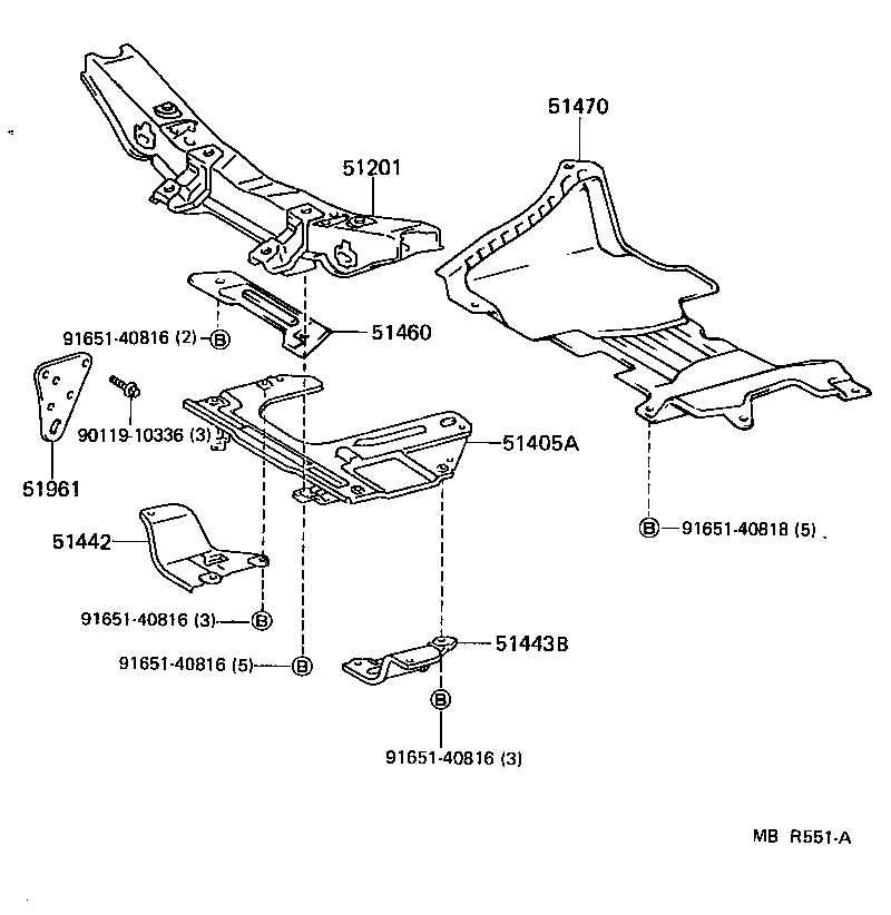 51430-95700 COVER SUB-ASSY, ENGINE UNDER, NO.1 product image