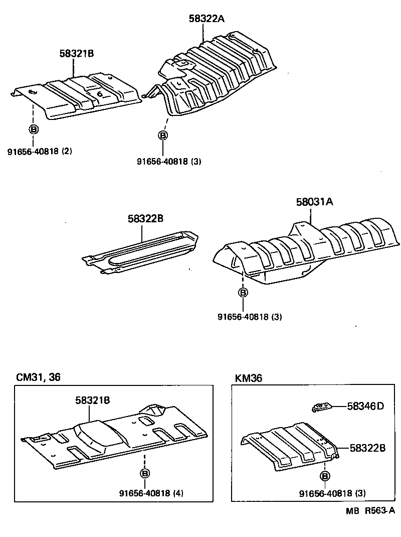 58346-27010 BRACKET, REAR FLOOR HEAT INSULATOR, NO.2 product image