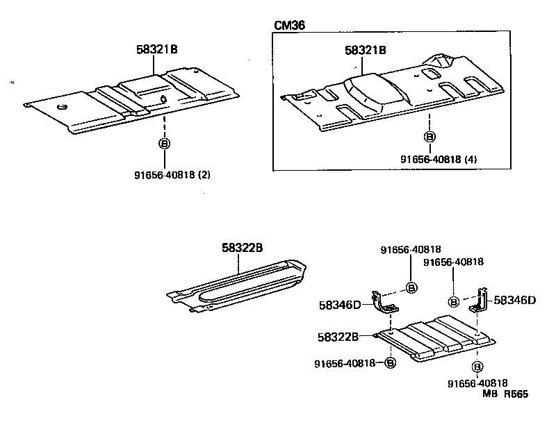 58321-95703 INSULATOR, REAR FLOOR HEAT, NO.1 product image