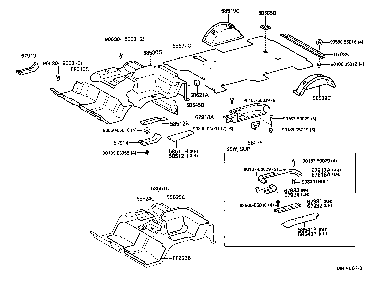 58570-95775-06 CARPET ASSY, REAR FLOOR product image