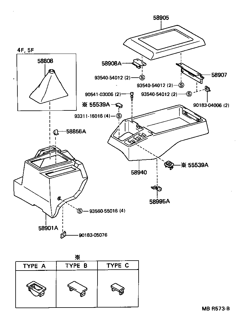58907-95J00 HINGE SUB-ASSY, CONSOLE COMPARTMENT DOOR product image