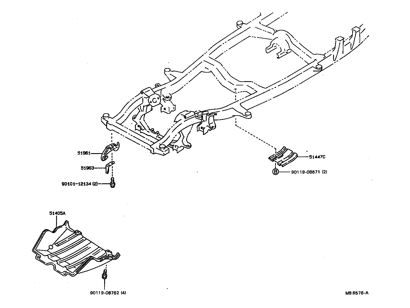 51405-35050 COVER SUB-ASSY, ENGINE UNDER, NO.1 product image