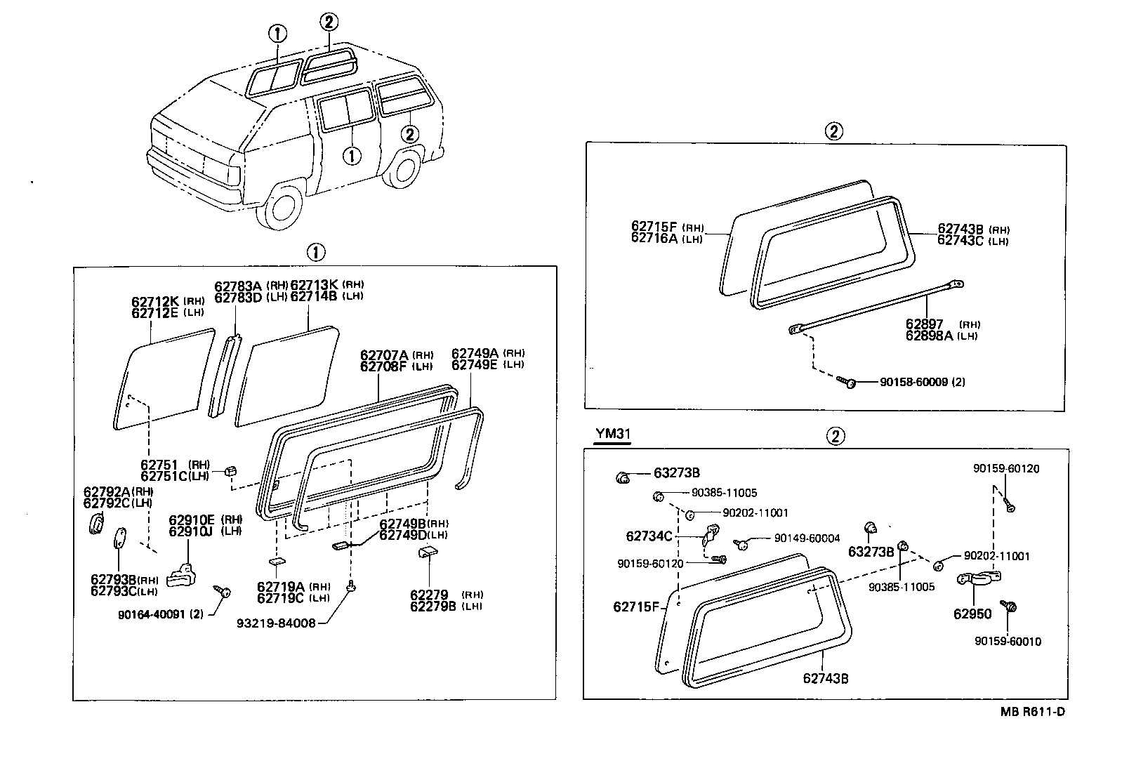 62707-27010 FRAME SUB-ASSY, SIDE FRONT WINDOW, RH product image